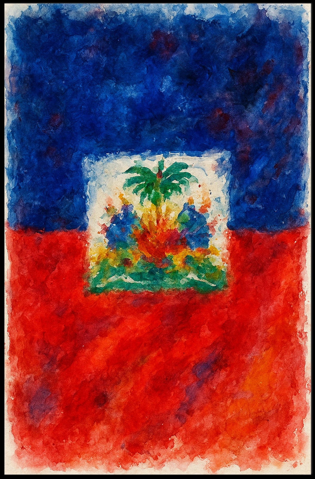 Vibrant Haitian Flag Poster