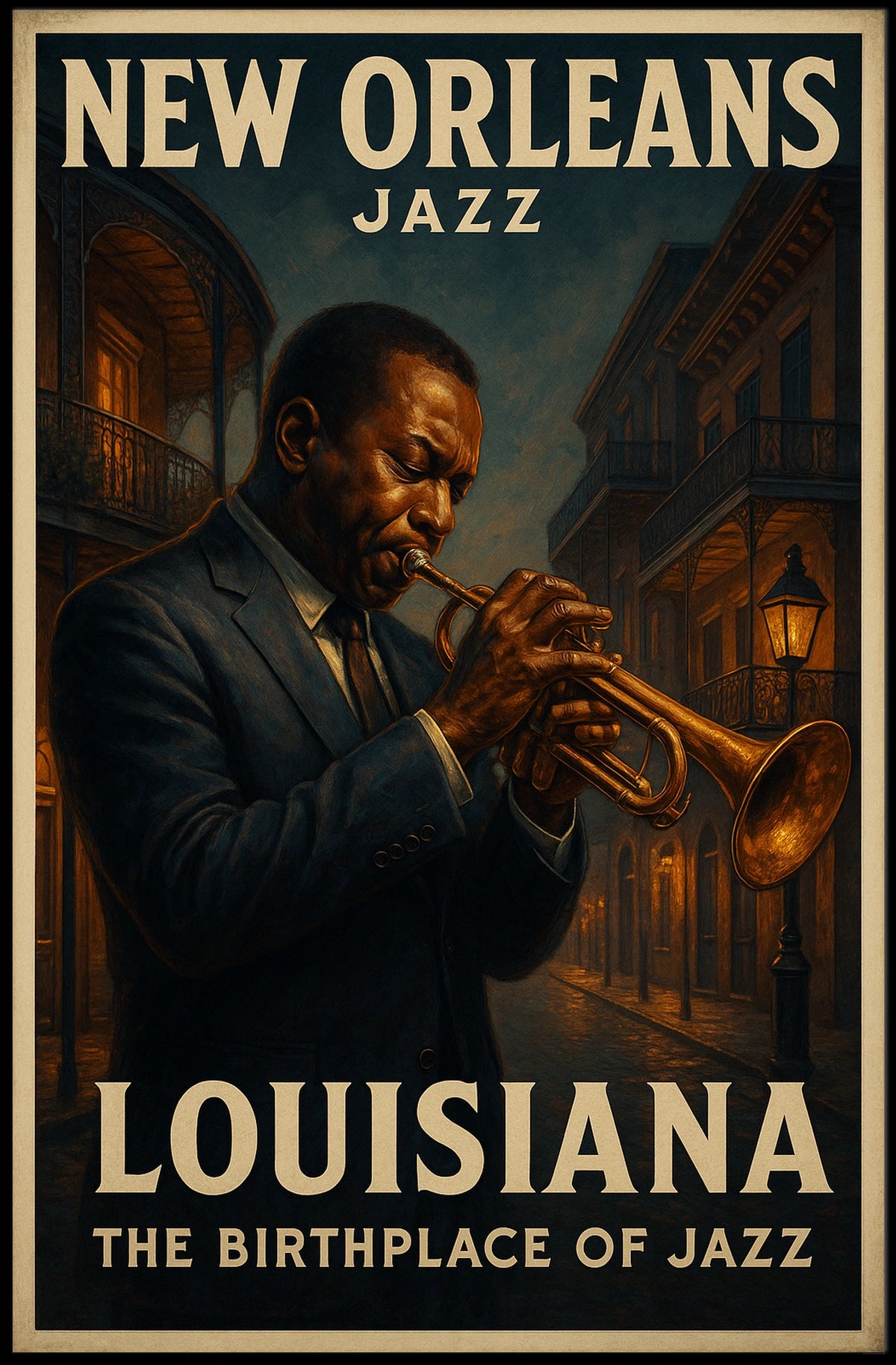 New Orleans The Birthplace Of Jazz Poster