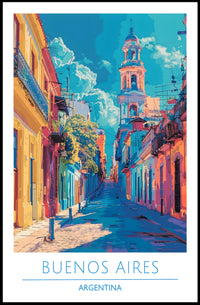 Vibrant Buenos Aires Urban Scene Impressionistic Urban or Cityscape Poster