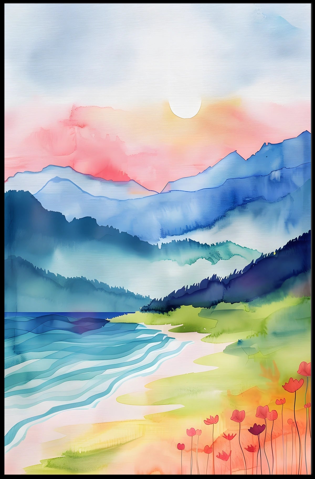 Serene Mountain Landscape Poster