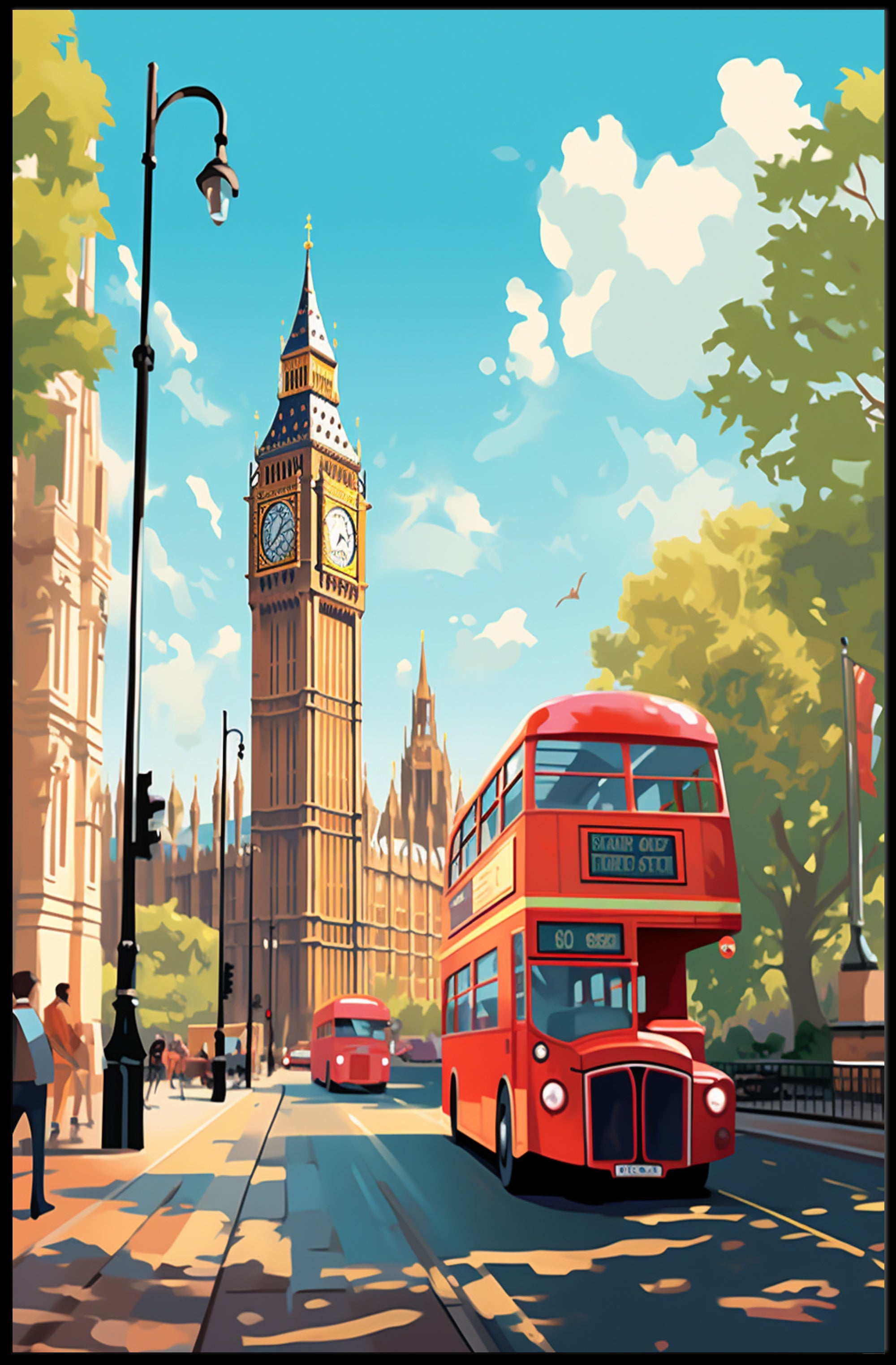 London Cityscape With Big Ben Poster