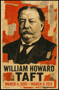 William Howard Taft 27th President of the United States Layered paper Collage Poster