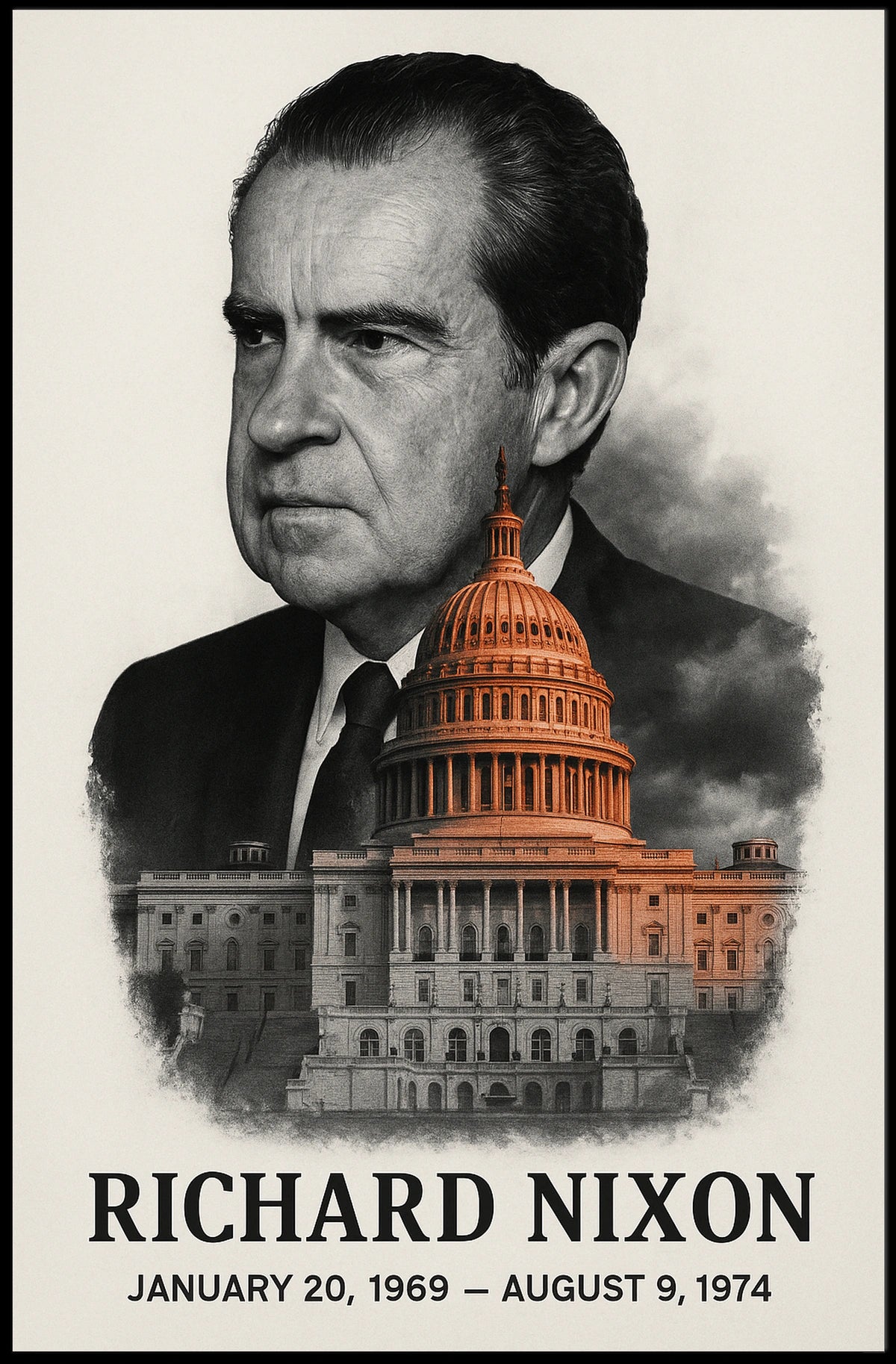 Richard Nixon 37th President of the United States Reflections Poster