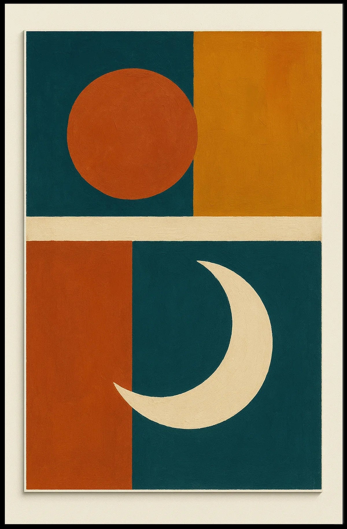 Sun and Moon Abstraction Poster