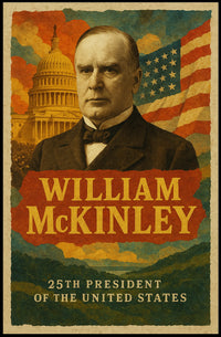 William McKinley 25th President of the United States Layered Digital Collage Poster