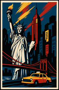 Iconic New York City Poster Bold Cityscape For Living Rooms