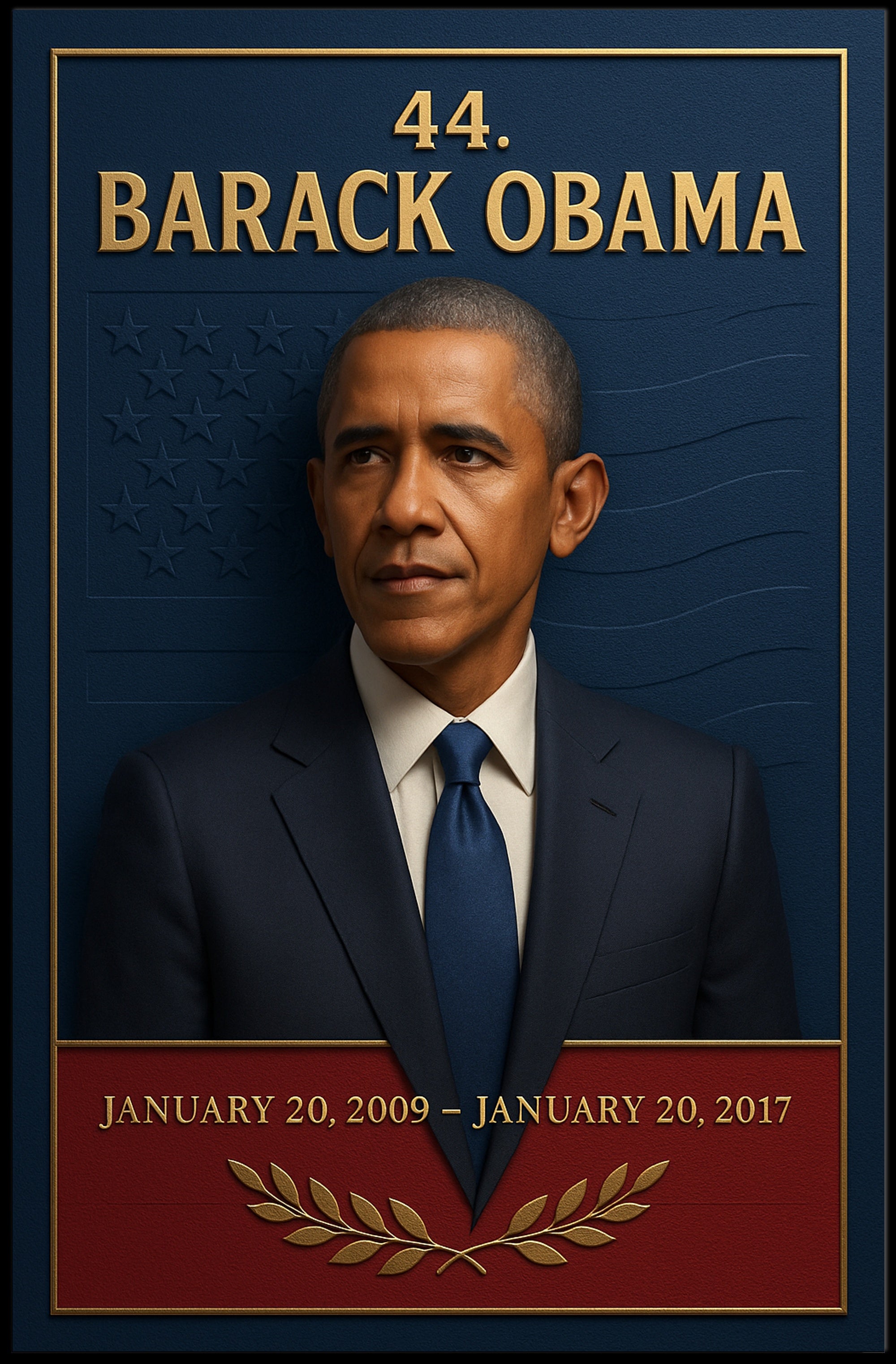Barack Obama 44th President 3d Poster PosterGoat