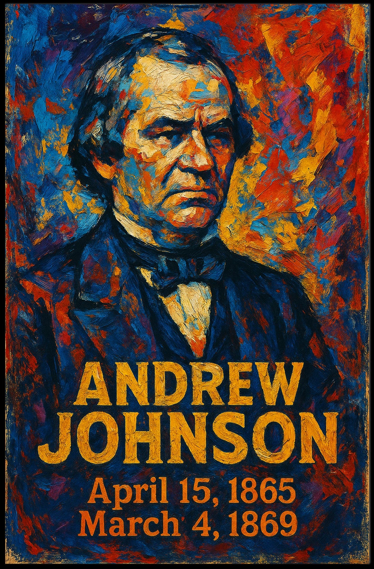 Andrew Johnson 17th President of the United States Glitch Hop Art Poster