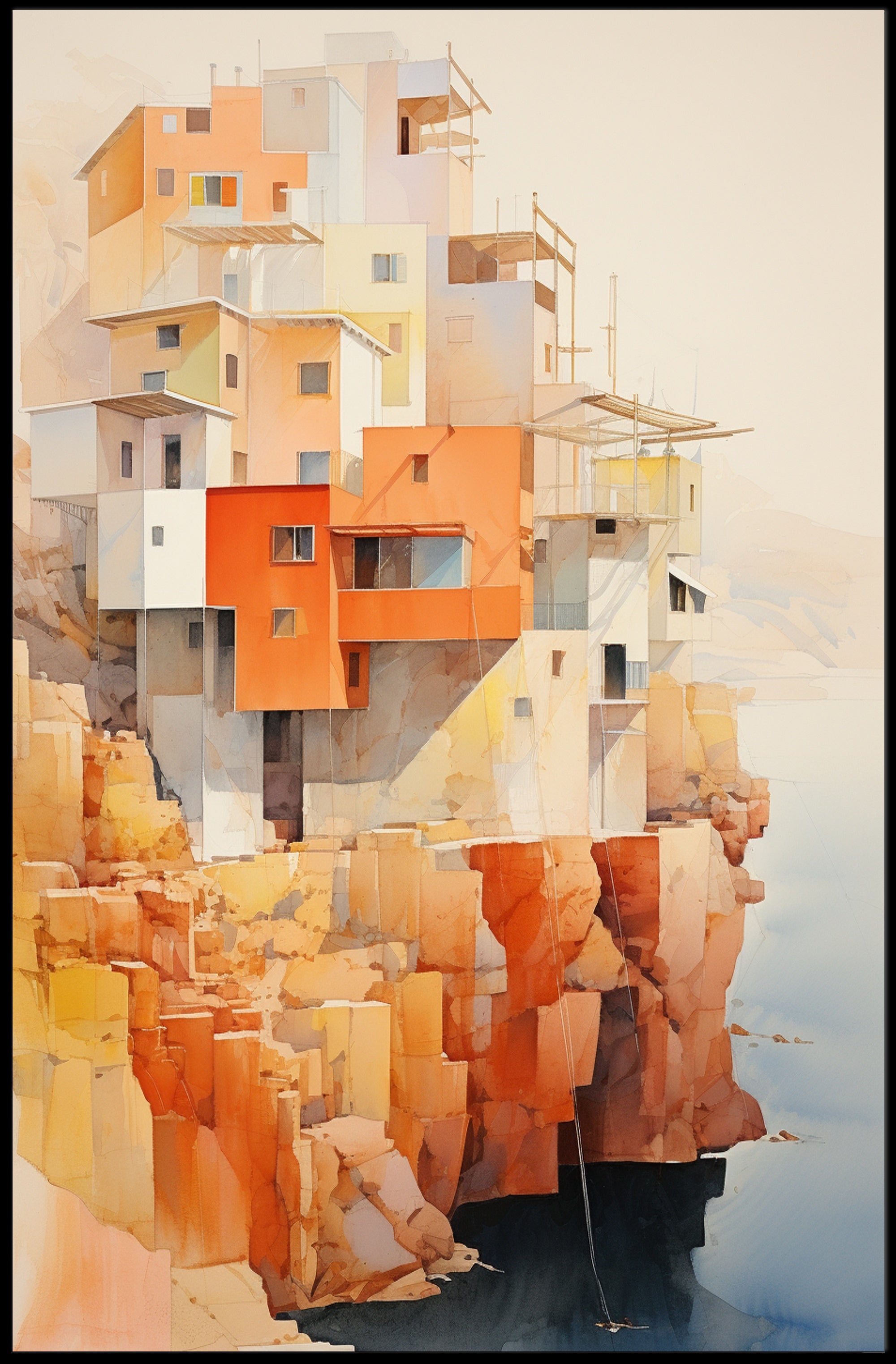 Cliffside Architecture Poster