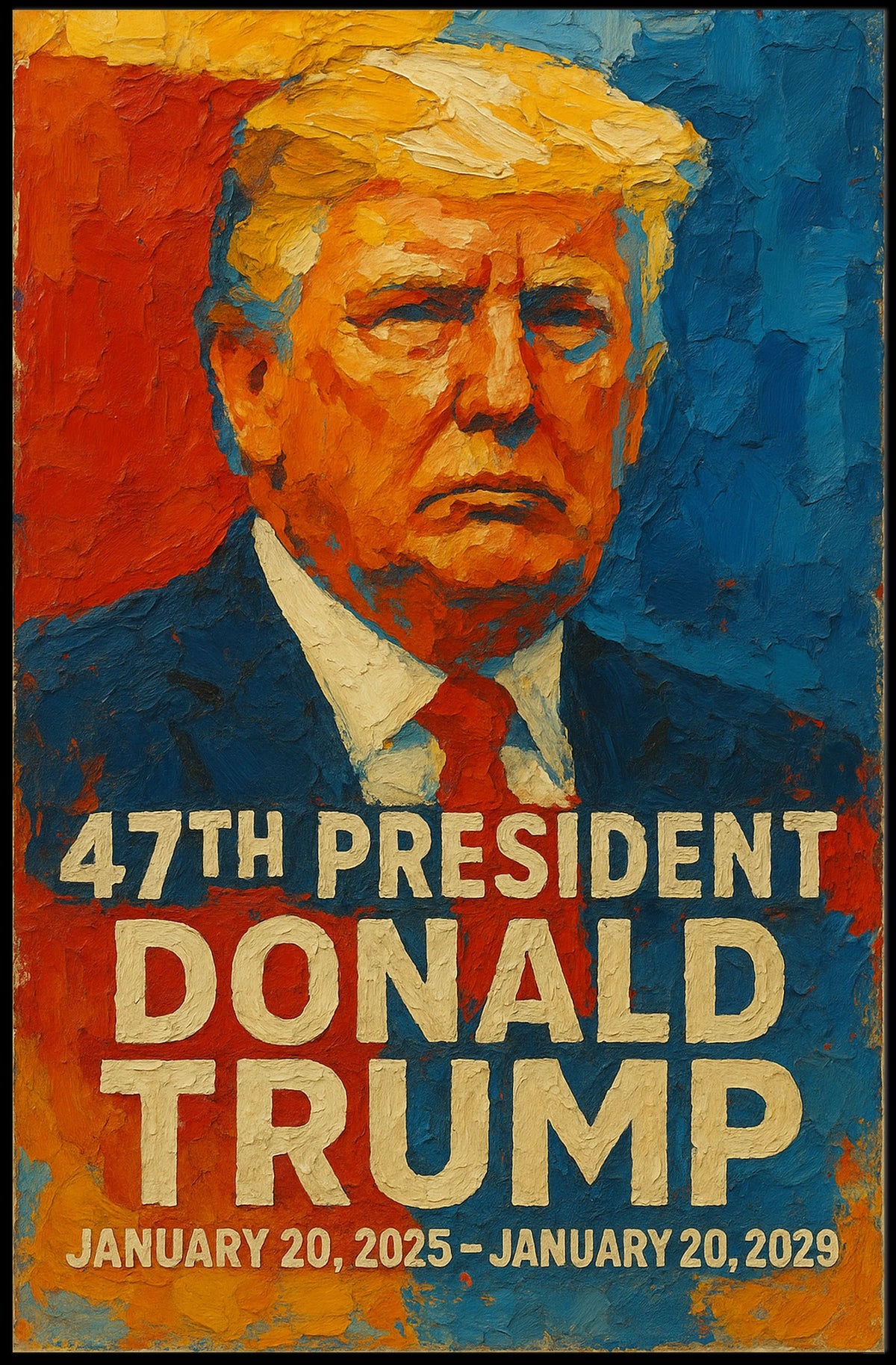 Donald Trump Visionary Color Pop Art Portrait Vibrant Leadership Patriotic American Icon Poster