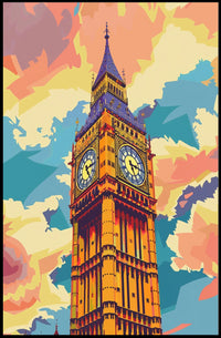 Big Ben Pop Art Poster: Vibrant London Icon