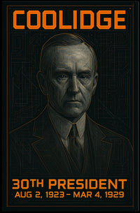 Calvin Coolidge 30th President of the United States Techno Schematic Poster