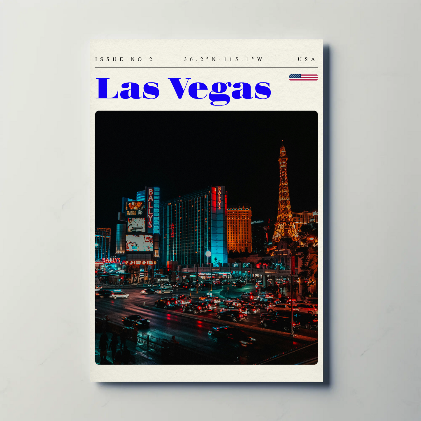 Vintage Poster Las Vegas Strip Night Lights