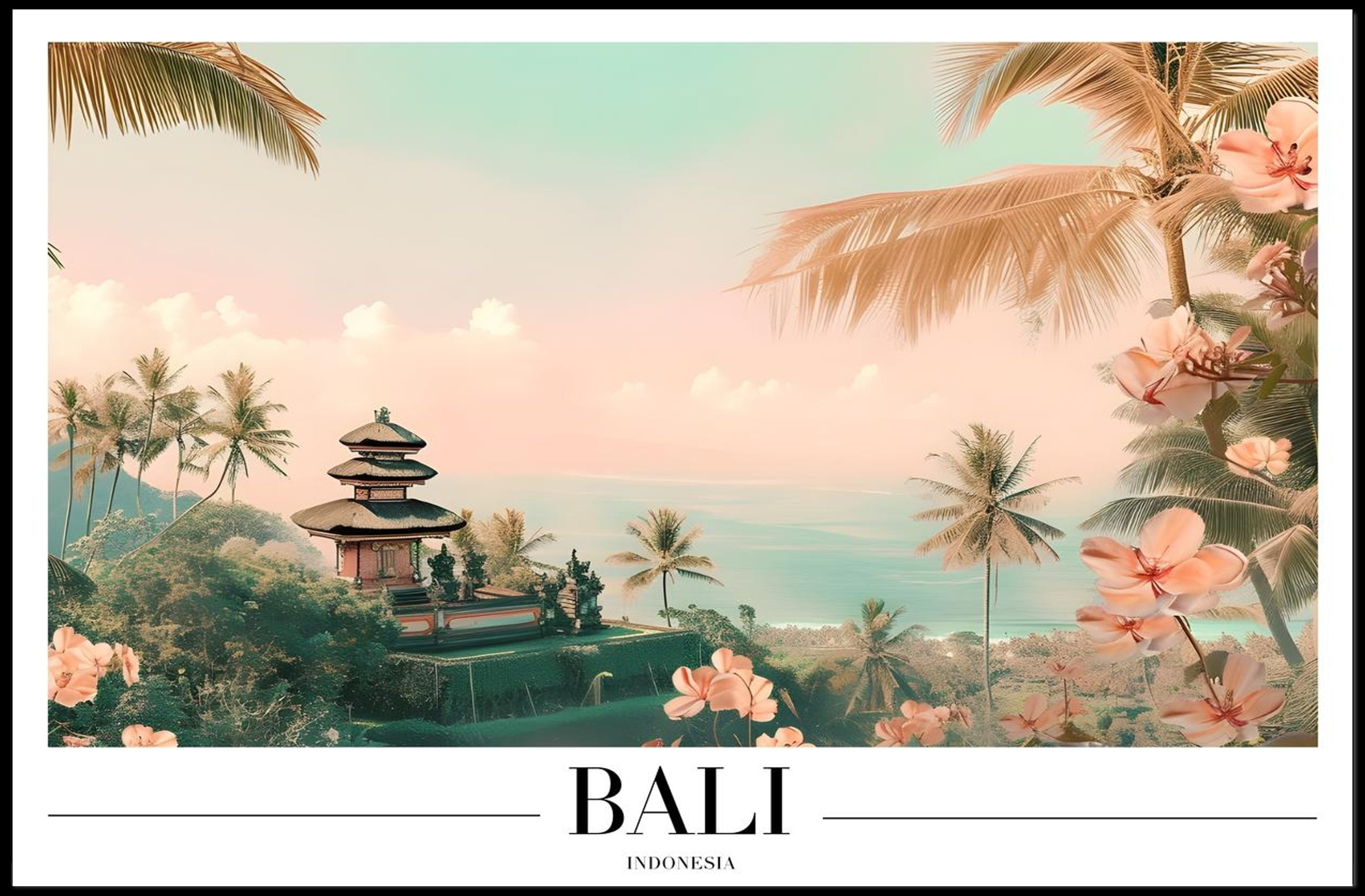 Tropical Tranquility: Balinese Landscape Travel Poster