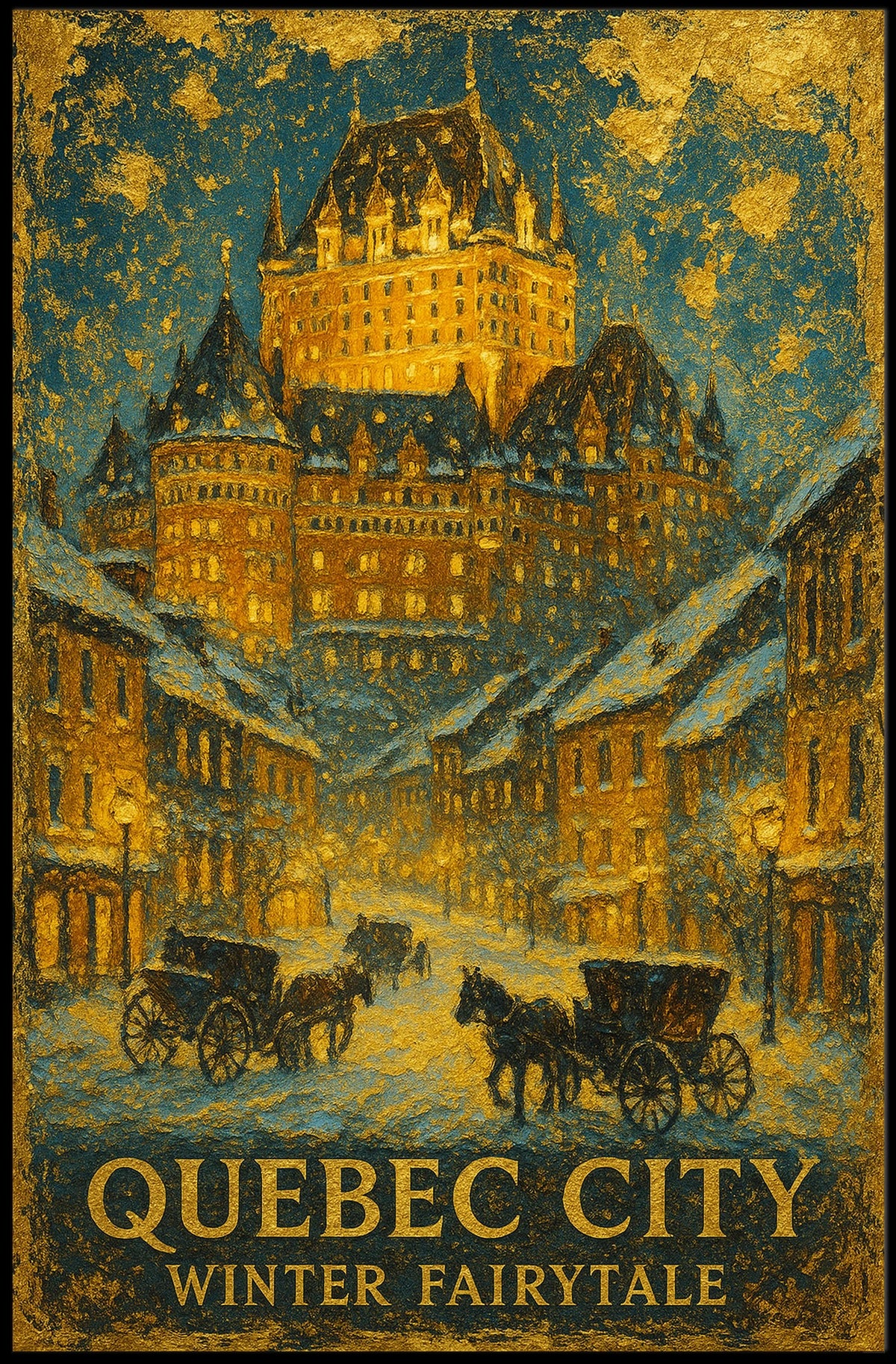 Quebec City Winter Fairytale Poster