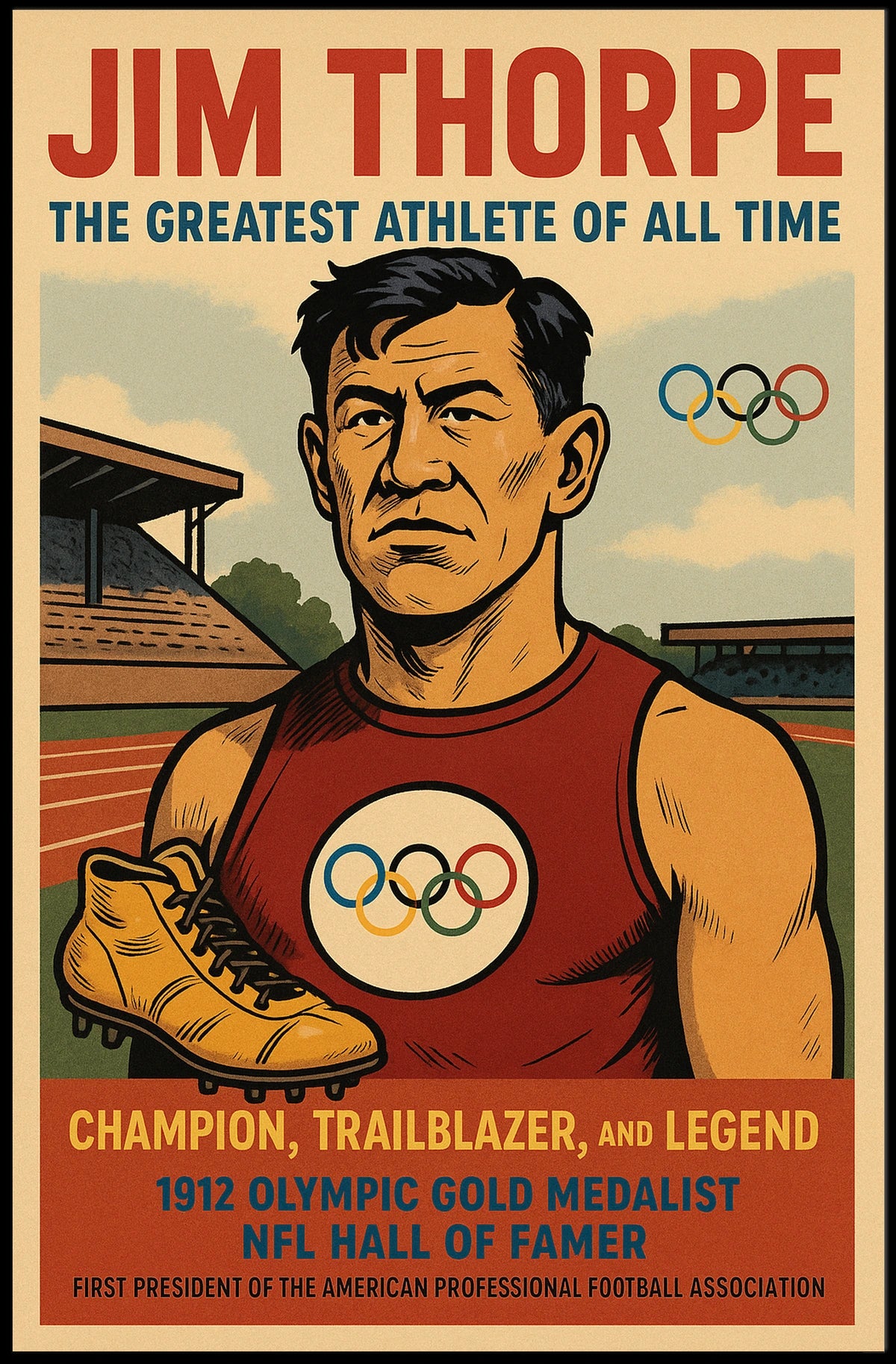 Champion Trailblazer Legend Jim Thorpe Poster