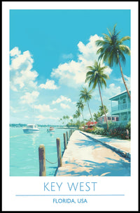 Key West Tropical Scene Travel Poster