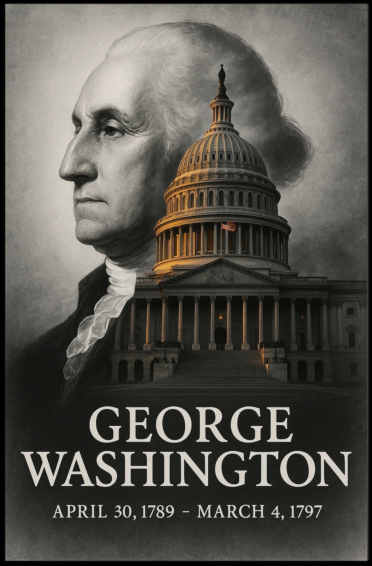 George Washington 1st President of the United States Reflections Poster