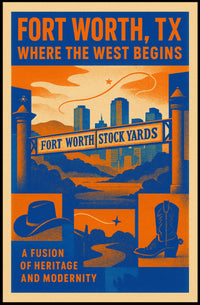 Fort Worth, TX Where the West Begins Poster