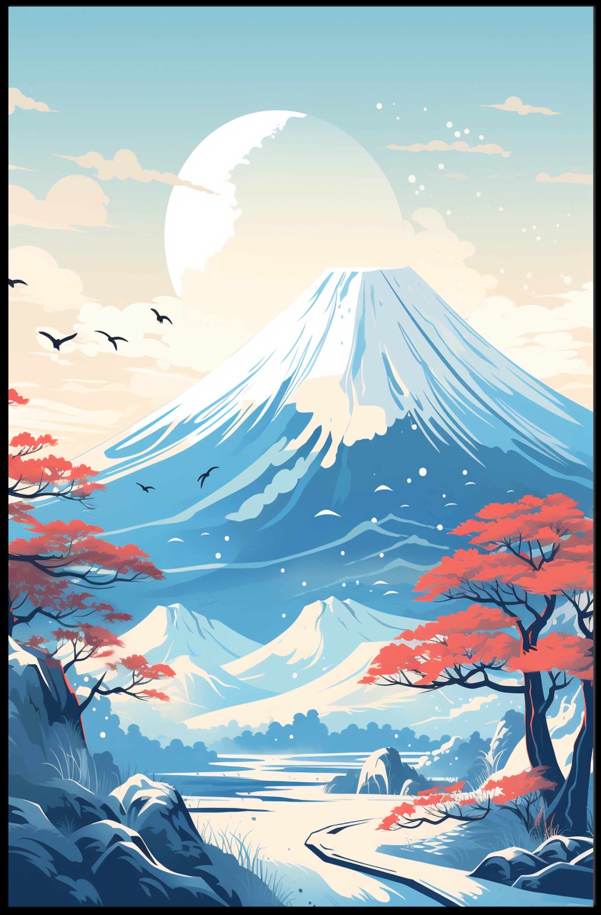 Tranquil Mountain Landscape Poster
