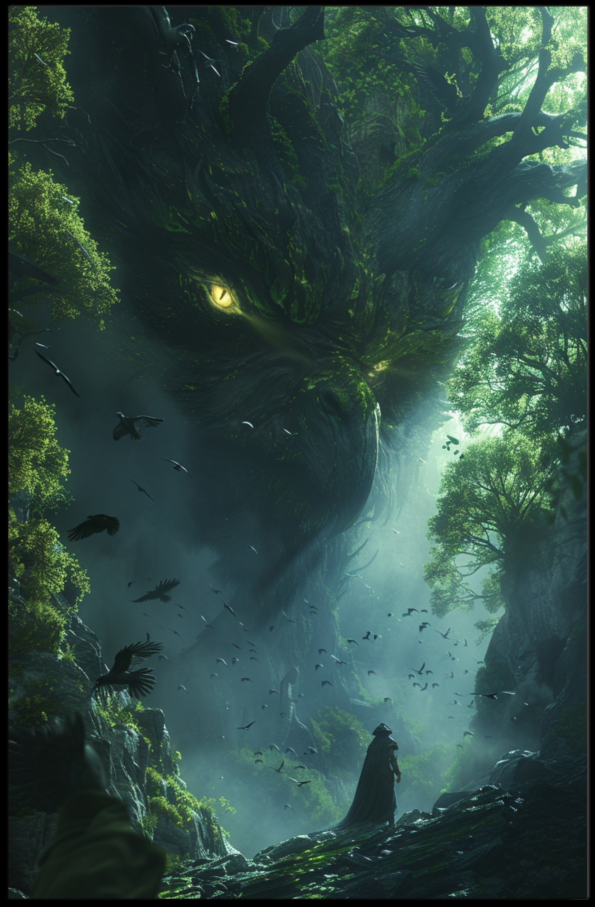 Mystical Creature in Forest: Fantasy or Mythology Poster PosterGoat