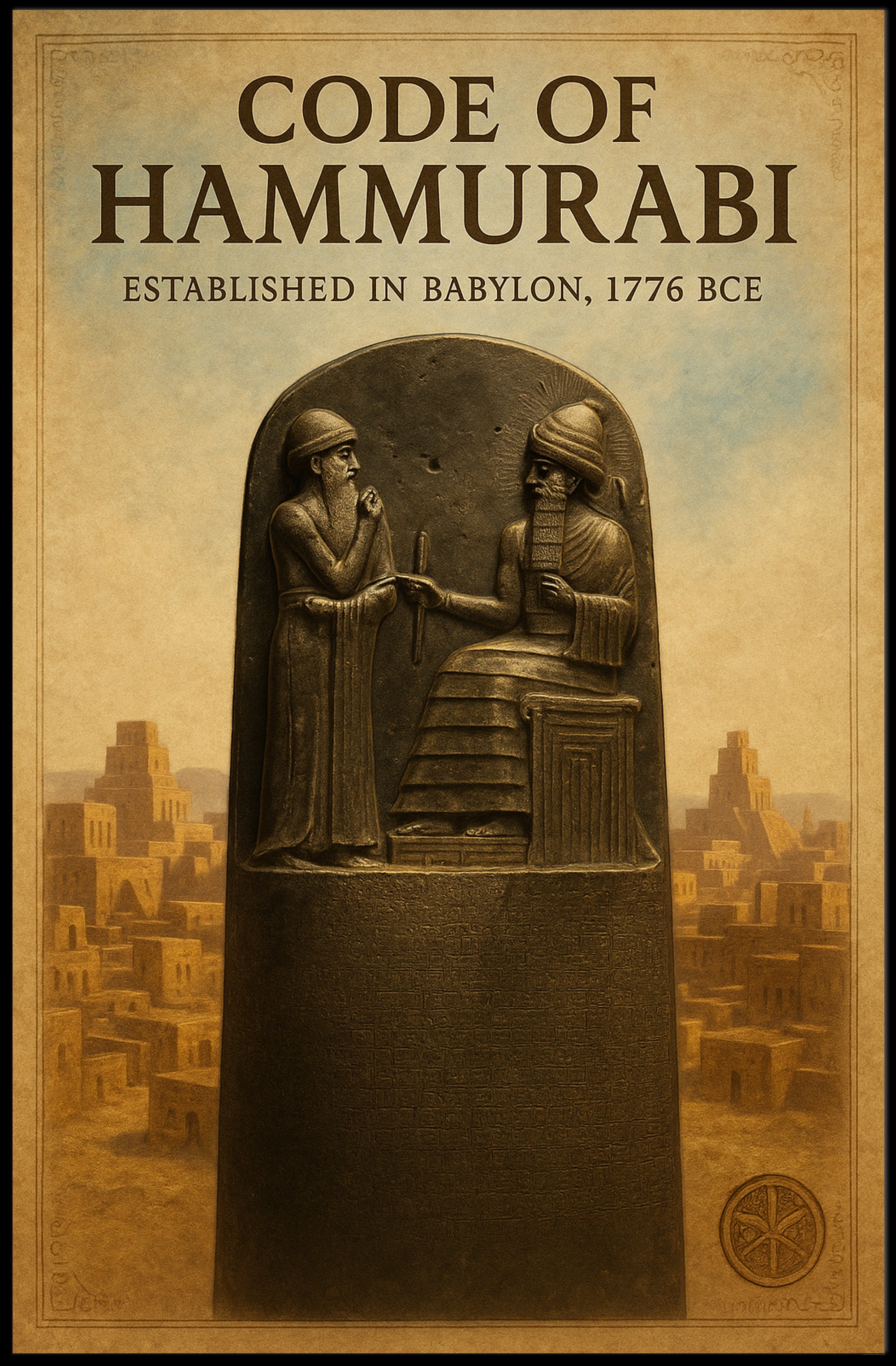Code of Hammurabi Wall Art Print Decor PosterGoat