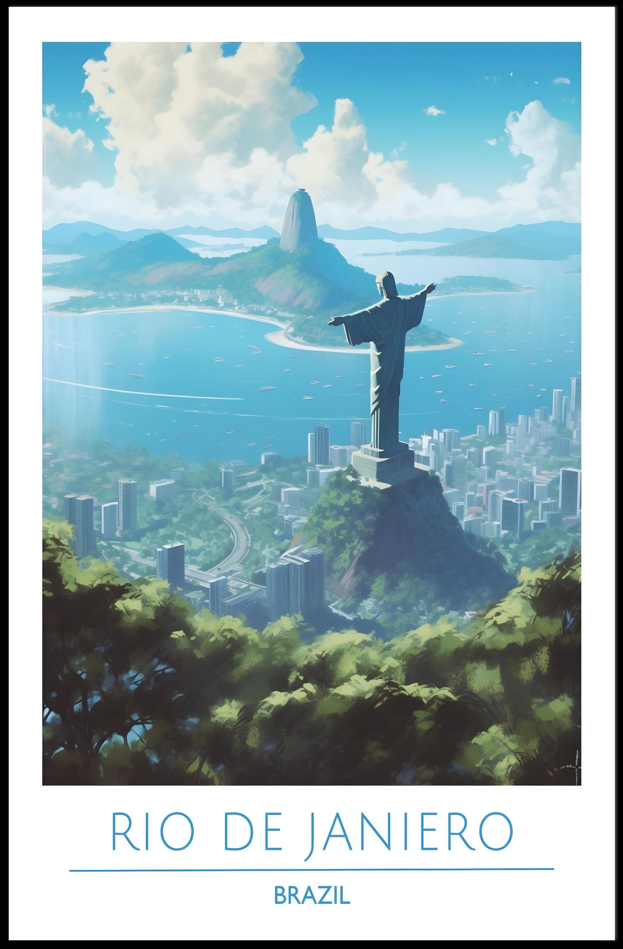 Rio de Janeiro Christ the Redeemer Travel Poster
