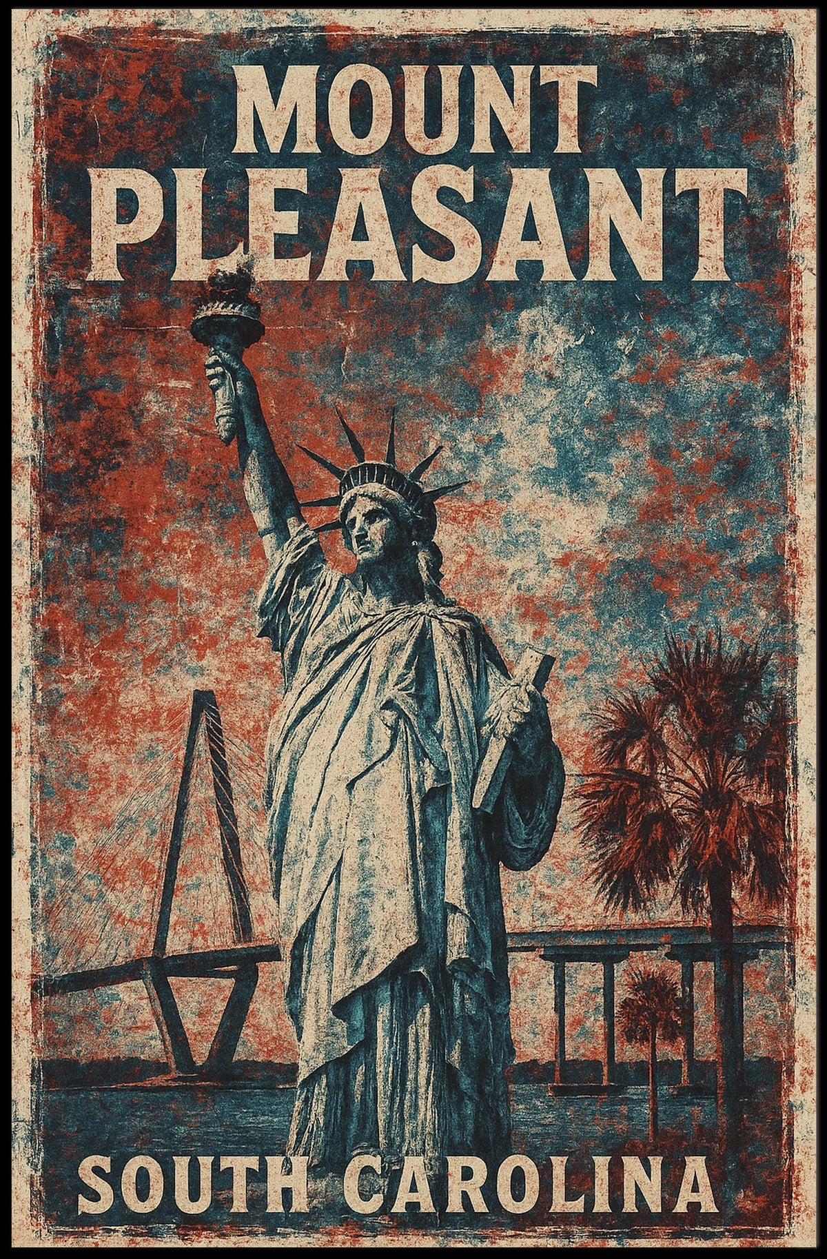 Mount Pleasant Vintage Travel Collectors Poster