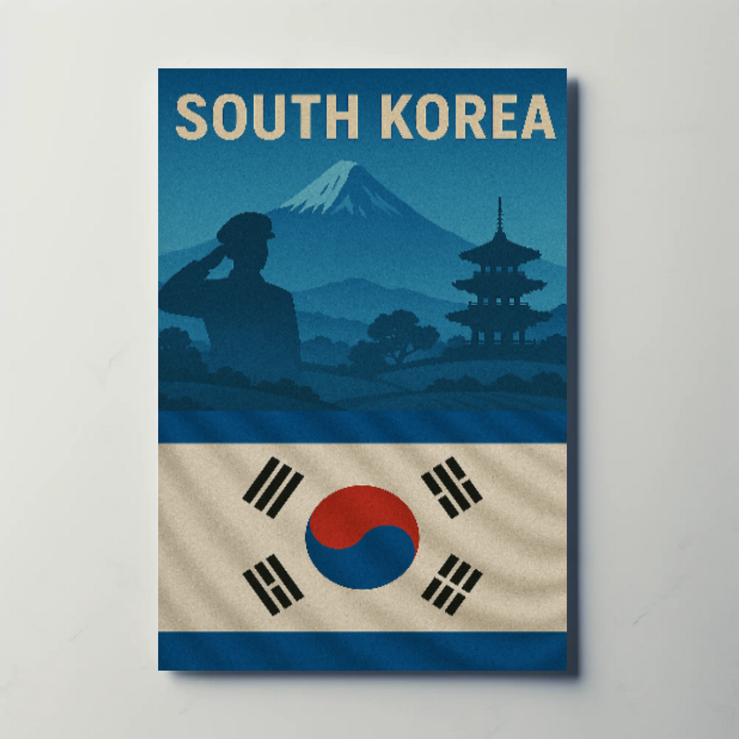 South Korea Patriotic Icons Vintage Heritage Poster
