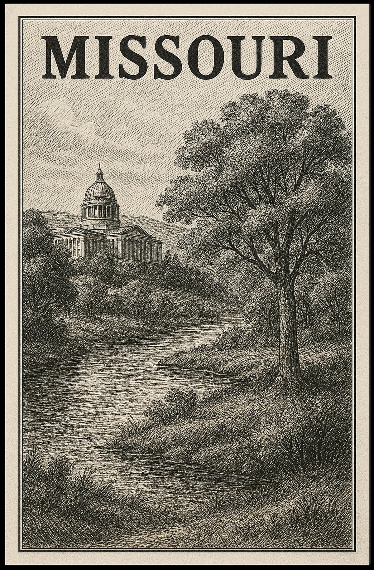 Missouri Landscape Illustration Poster