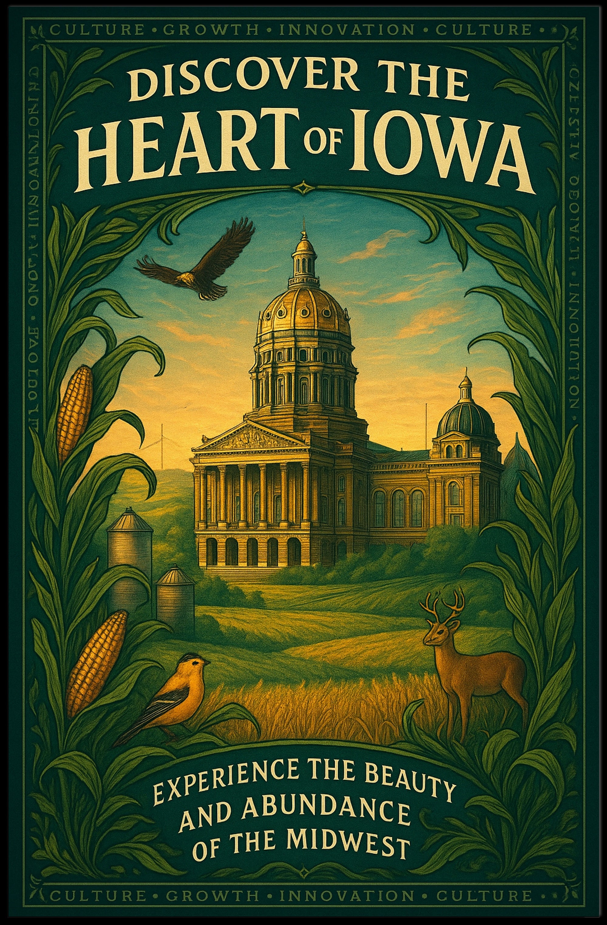 Discover The Heart Of Iowa Poster
