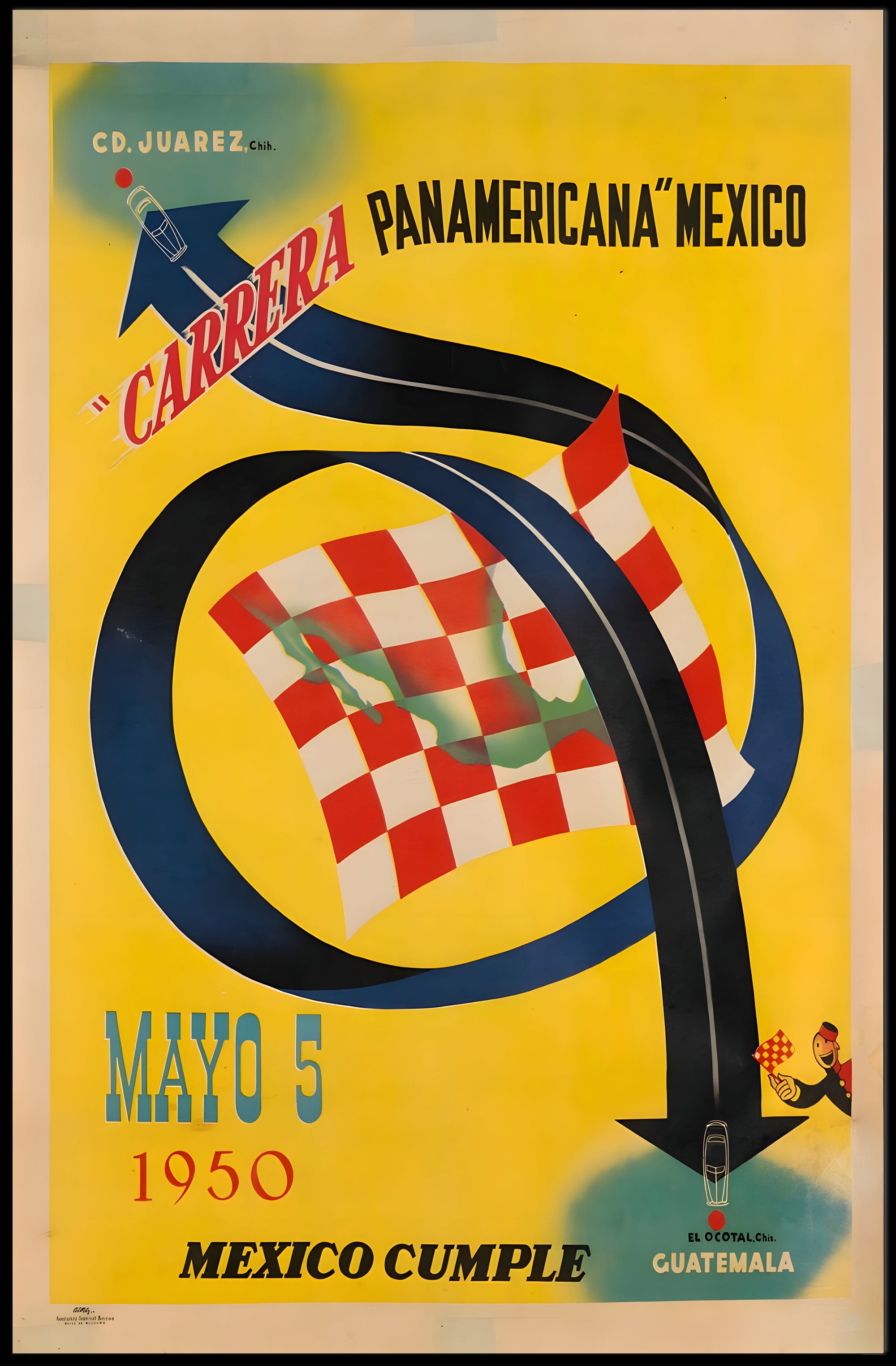 Carrera Panamericana Mexico 1950 Poster