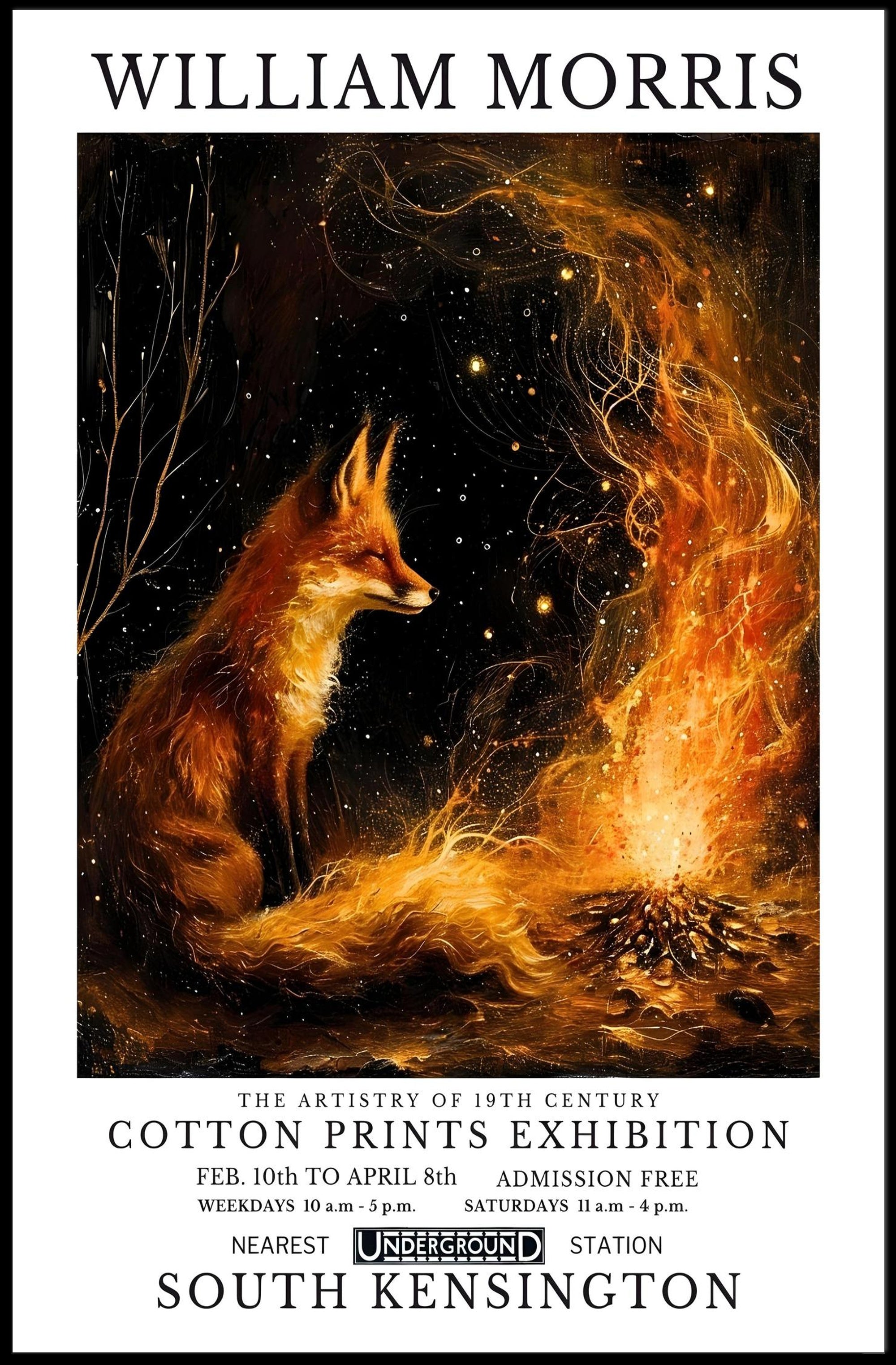 William Morris Fox and Fire Cultural Heritage Poster