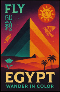 Egyptian Adventure Vibrant Pyramids Travel Poster PosterGoat