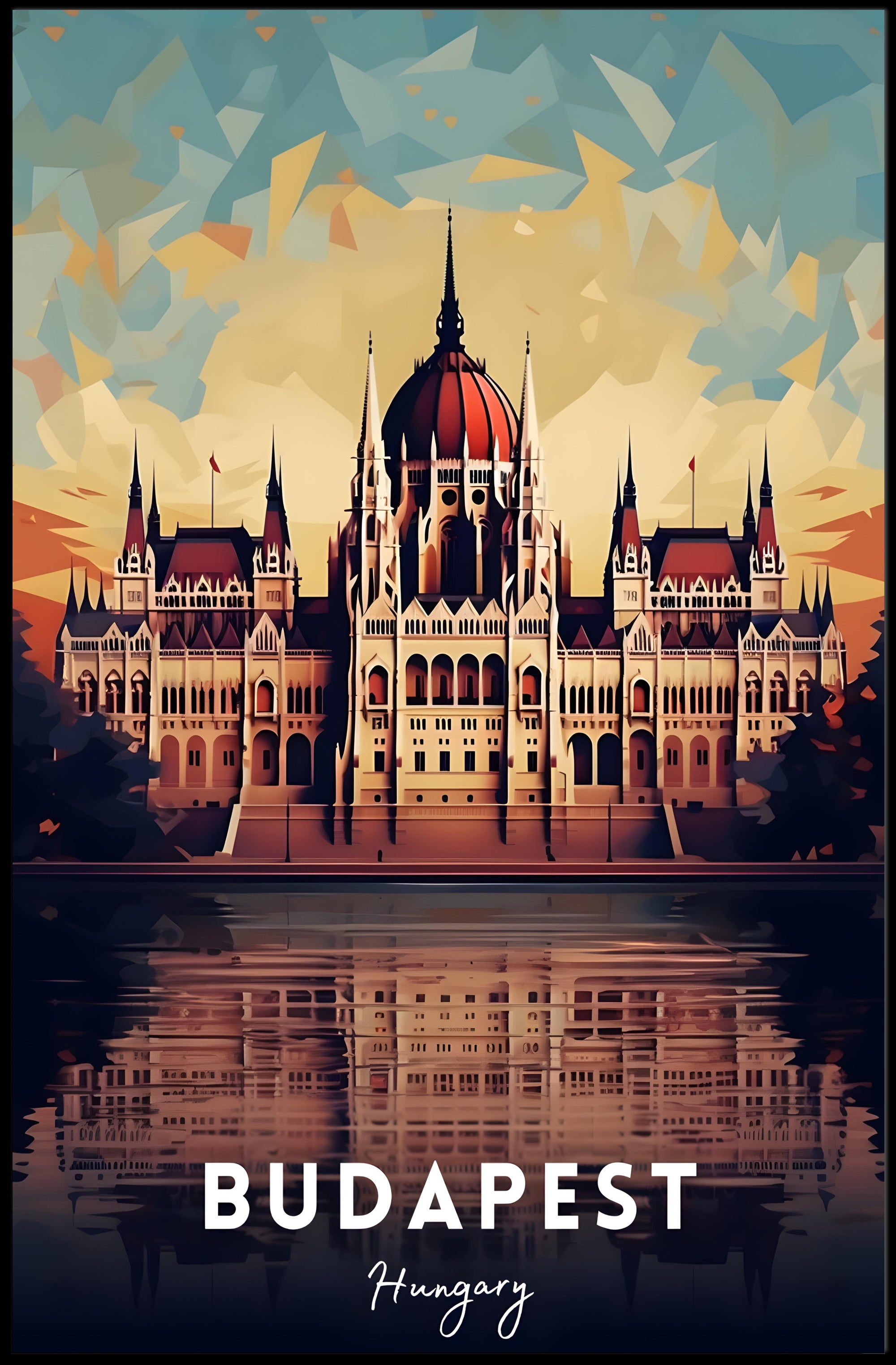 Budapest Landmark Illustration Poster