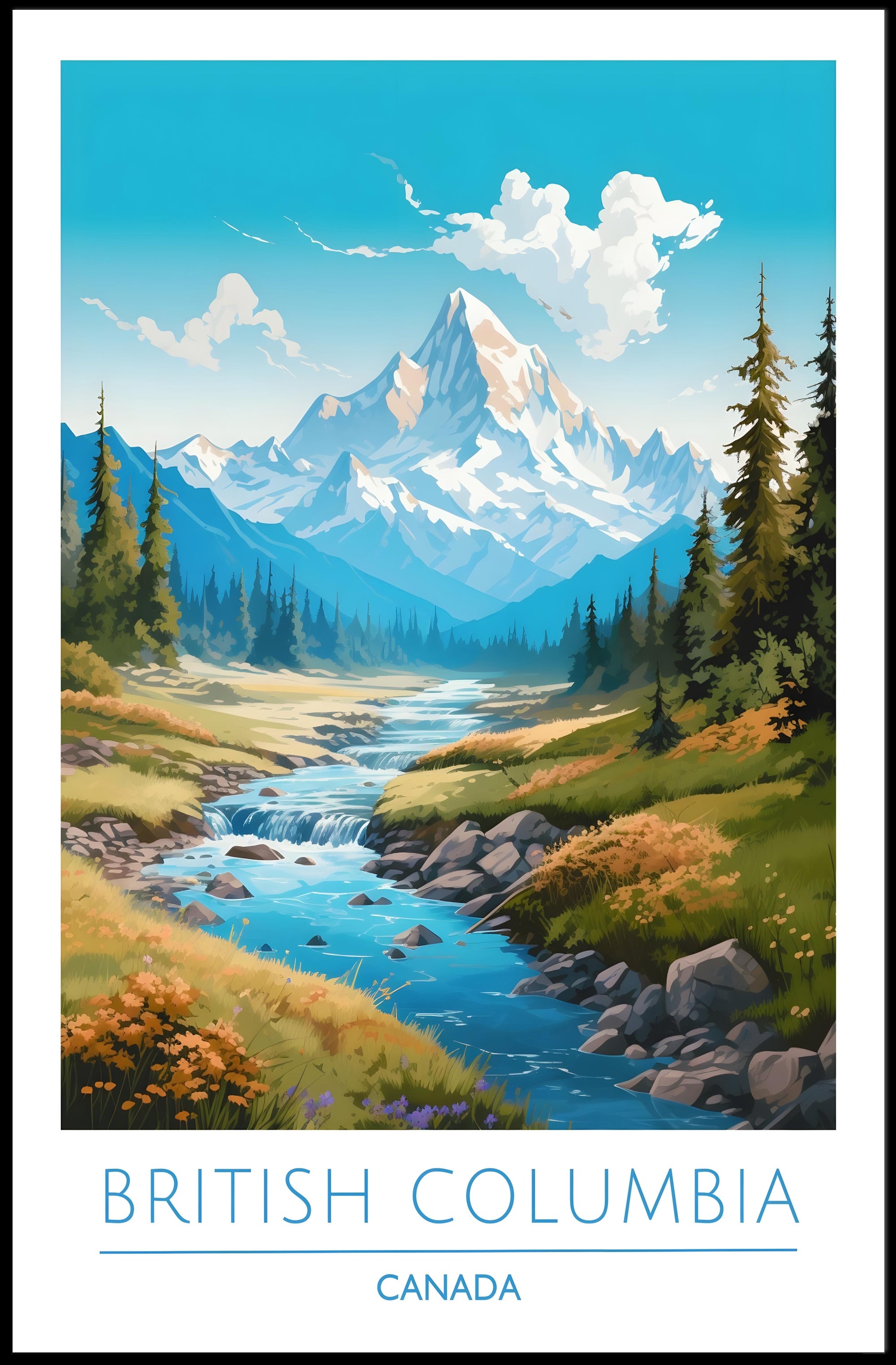 Serene Mountain Wilderness Travel Poster