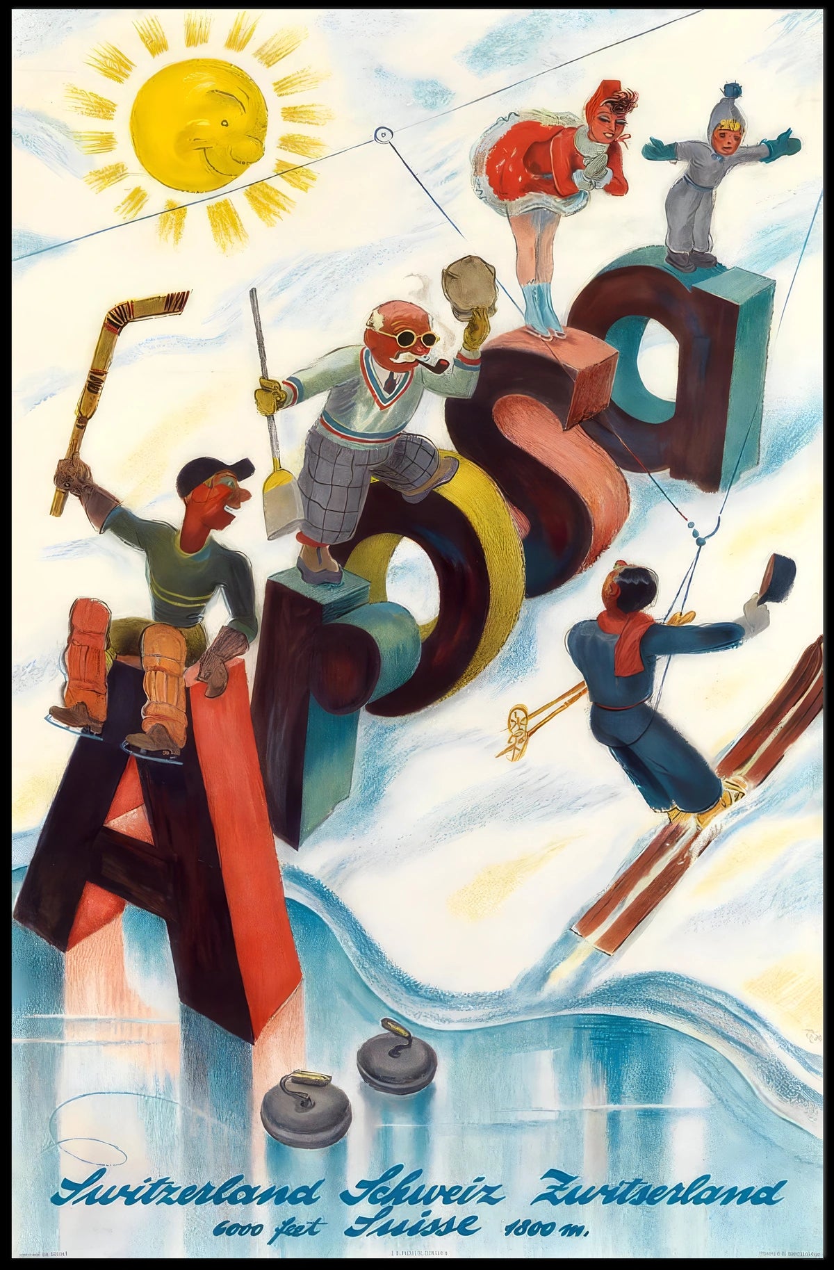 Winter Fun In Switzerland Poster