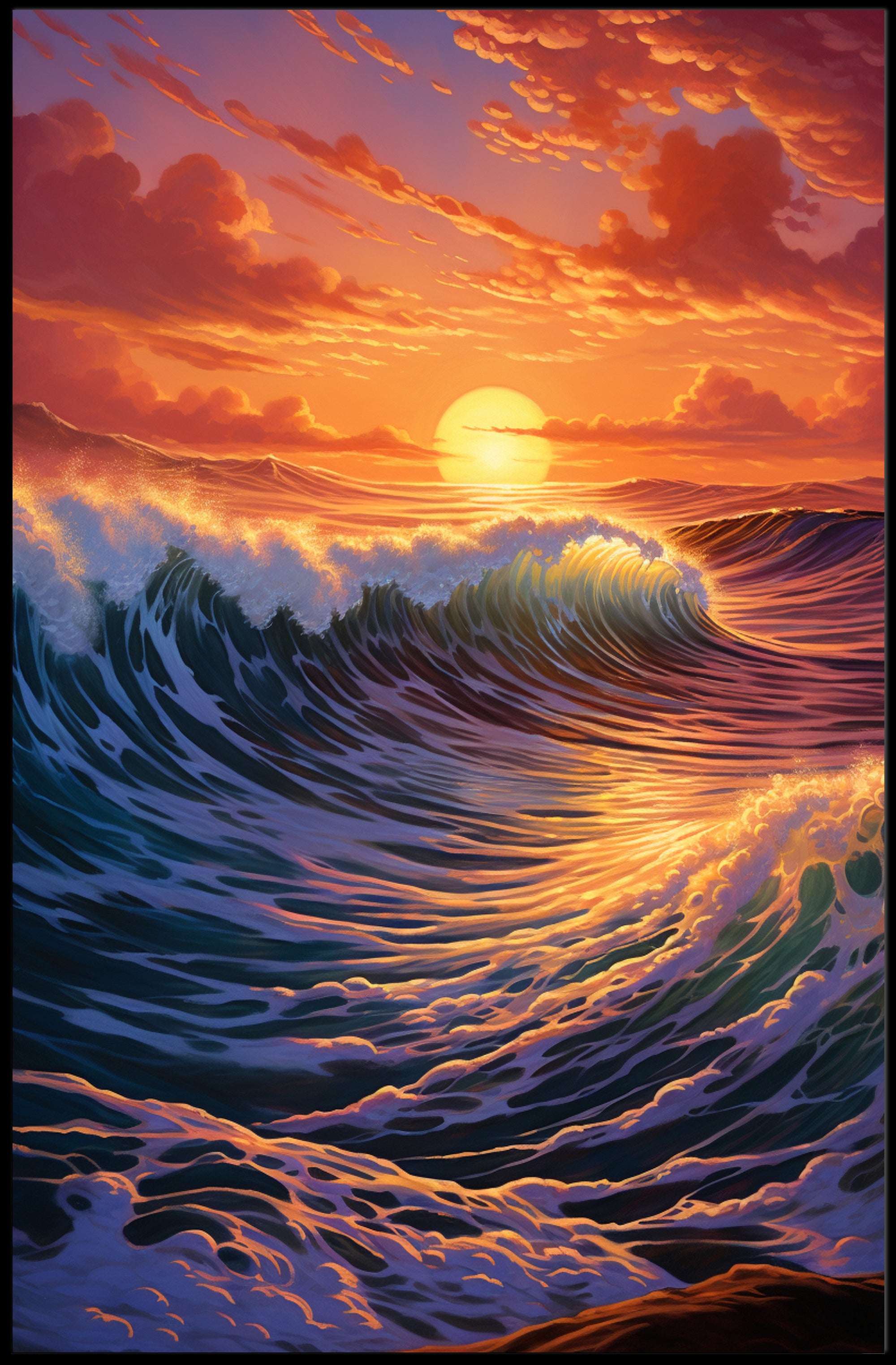 Sunset Waves Poster PosterGoat