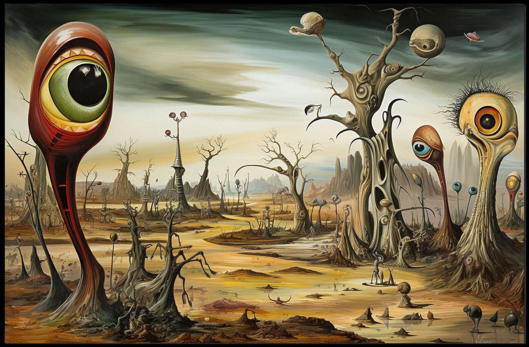 Surreal Eye-Landscape Fantasy: A Bizarre Poster Creation