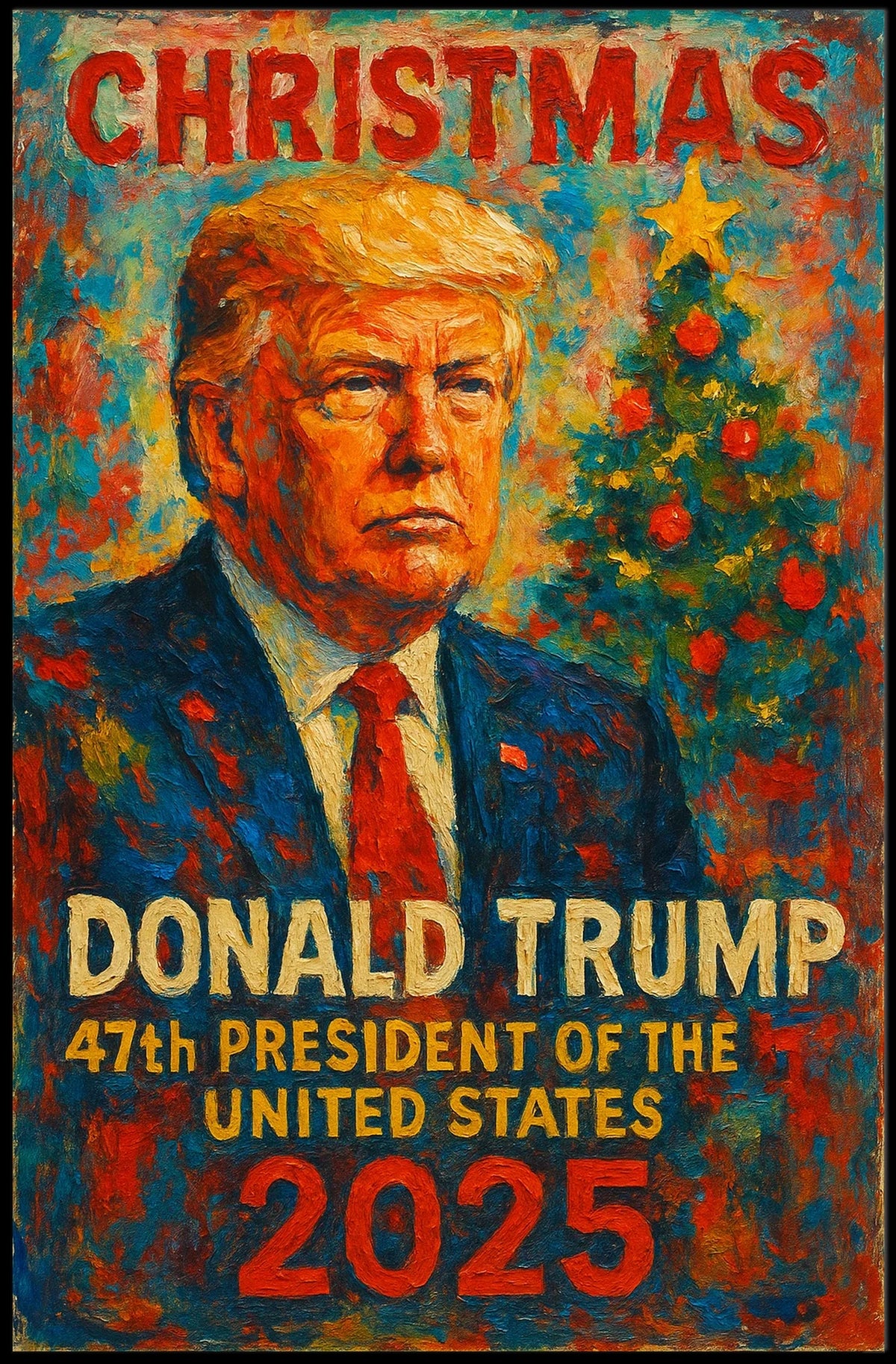 Impressionistic Portrait of 47th President Political or Propaganda Poster