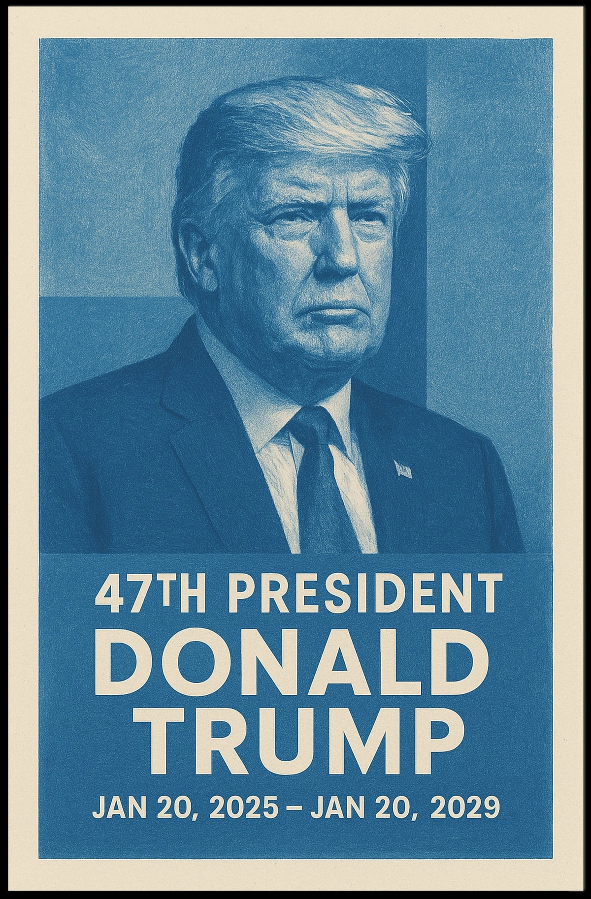 Patriotic Monochrome Presidential Art for Political Propaganda Poster