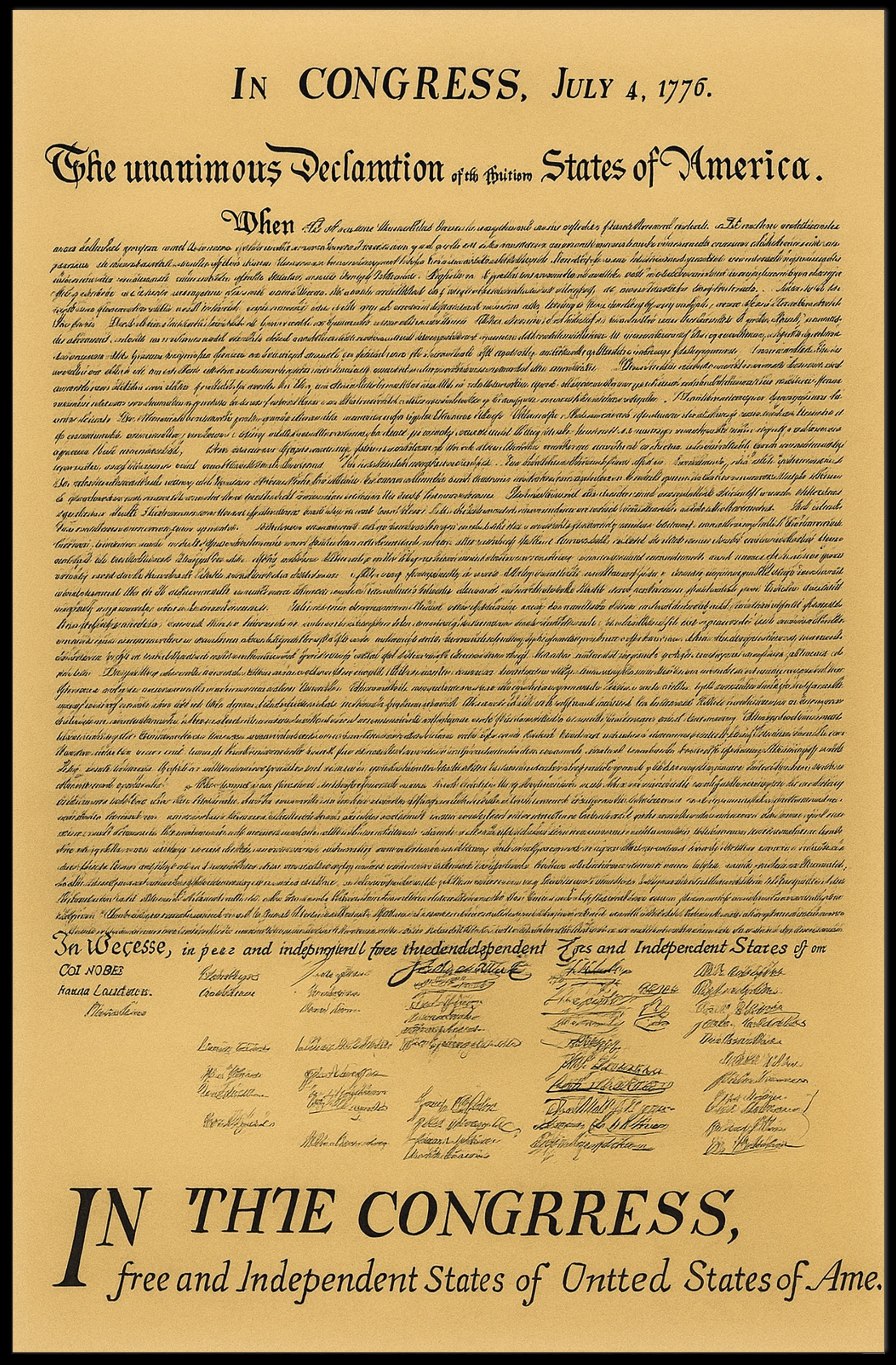Declaration of Independence Poster PosterGoat