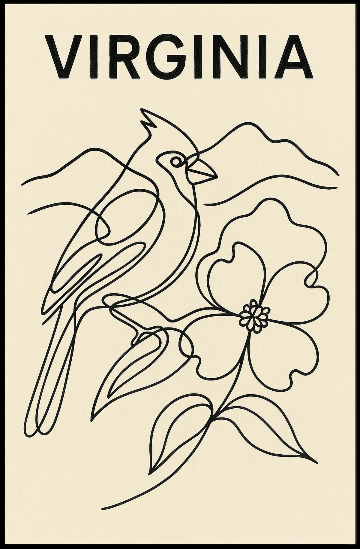 Virginia Nature Illustration Poster