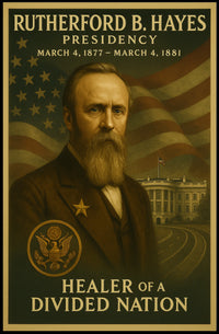 Rutherford B. Hayes Illustrated Historical Presidential Poster