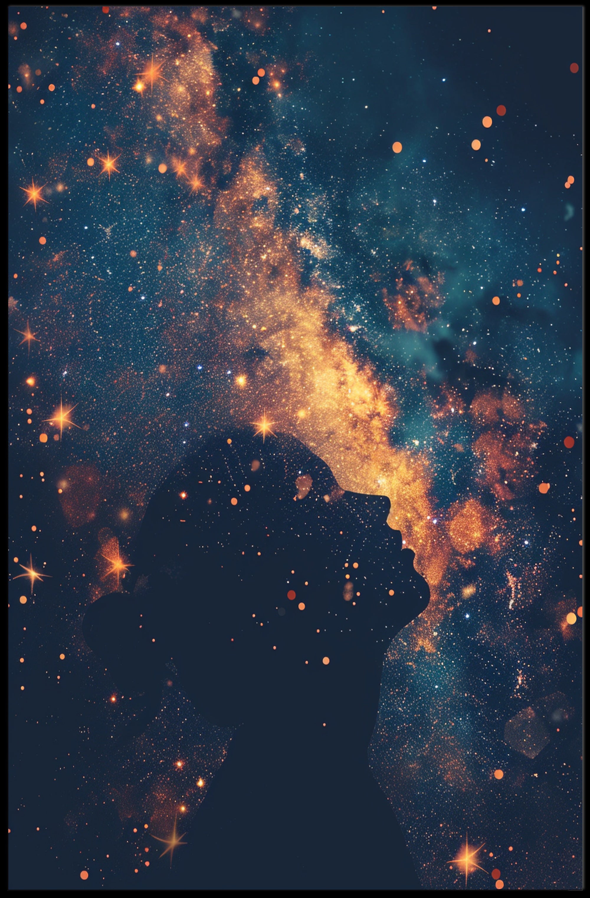 Cosmic Contemplation Art Print Poster for Home Decor PosterGoat
