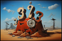 Surreal Desert Time Illusion Artistic Poster