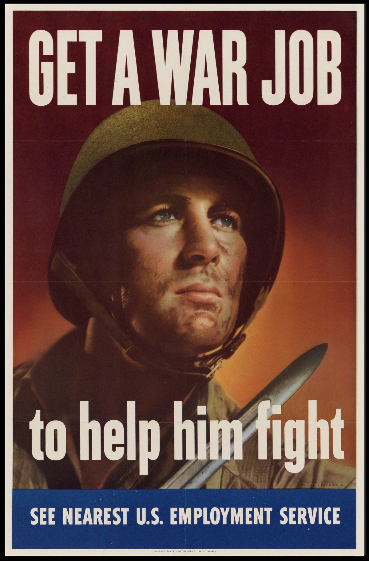 World War II Era Patriotic Propaganda Poster