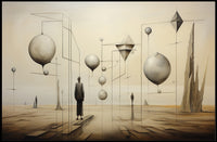 Surrealistic Dreamscape with Abstract Human Figures Artistic Poster