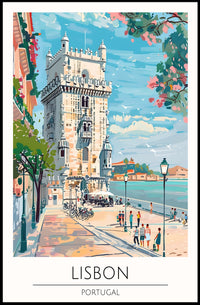 Lisbon's Coastal Charm Poster PosterGoat
