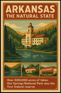Arkansas The Natural State Travel Poster